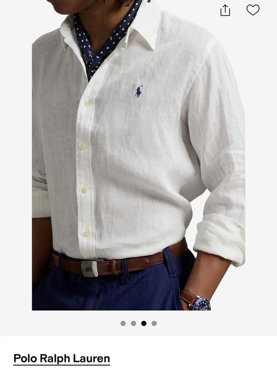 Polo Ralph Lauren Other - Polo by Ralph Lauren White Linen Button-Down Shirt with Navy Pony